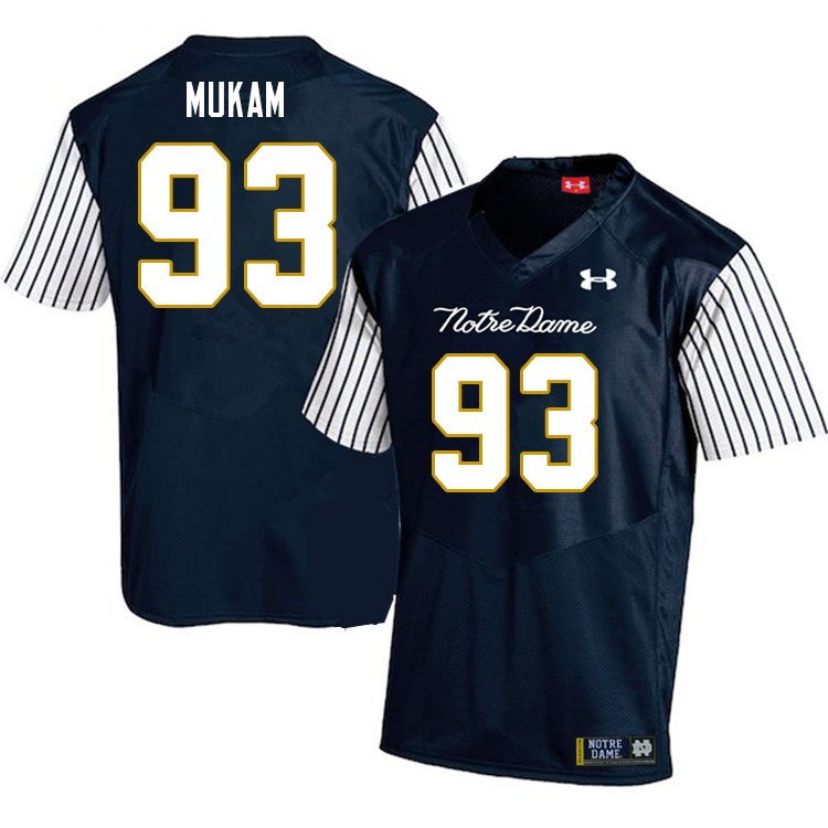 Men #93 Armel Mukam Notre Dame Fighting Irish College Football Jerseys Stitched Sale-Alternate - Click Image to Close